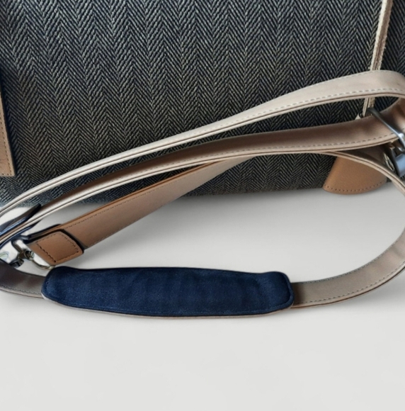 SAMSONITE Doctors Bag MCM Weekender Barrel Herringbone Rivets Strap Key Lock - Picture 12 of 16